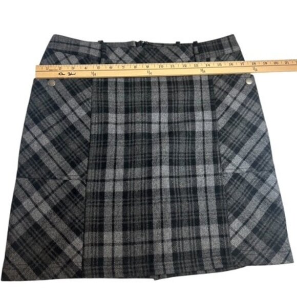 Eddie Bauer Gray Black Wool Blend Tartan Mini Plaid Skirt | Women’s Size 6 - Picture 3 of 7